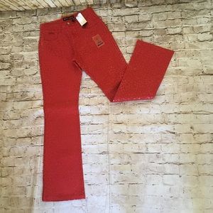 NWT Revolt waxed red leopard  prints  pants , size 5/6.   7/8.   9/10.